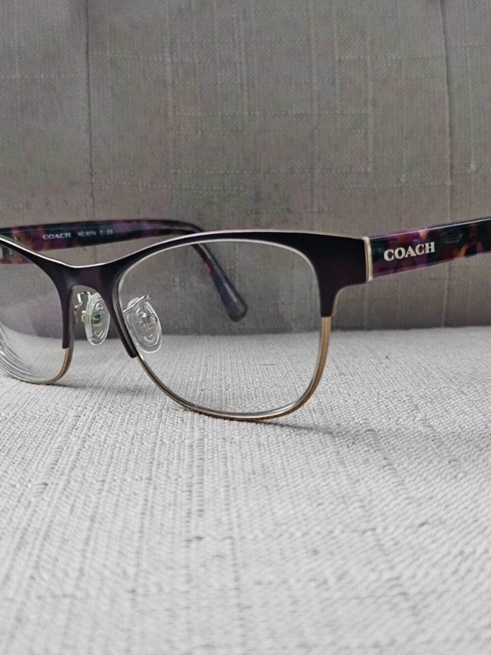 Coach Women Eyeglasses Frame Satin Prple Gold/Prple Confetti Eyewear Glasses - Picture 2 of 12